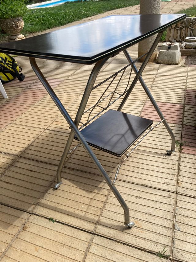 Mesa plegable vintage, mueble antiguo, retro