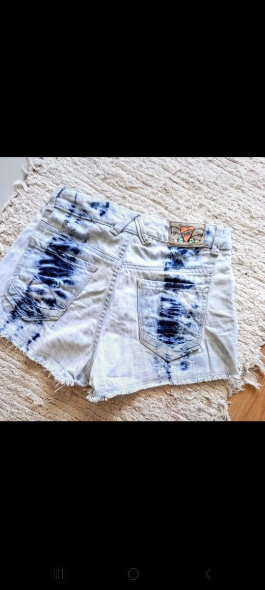 short denim tie-dye PULL&BEAR