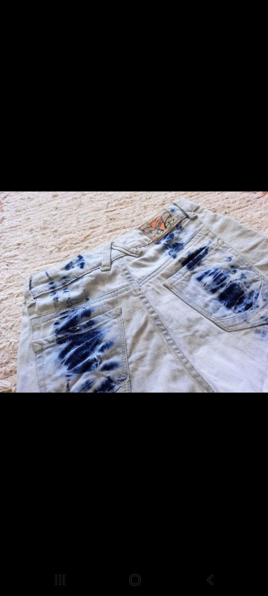 short denim tie-dye PULL&BEAR