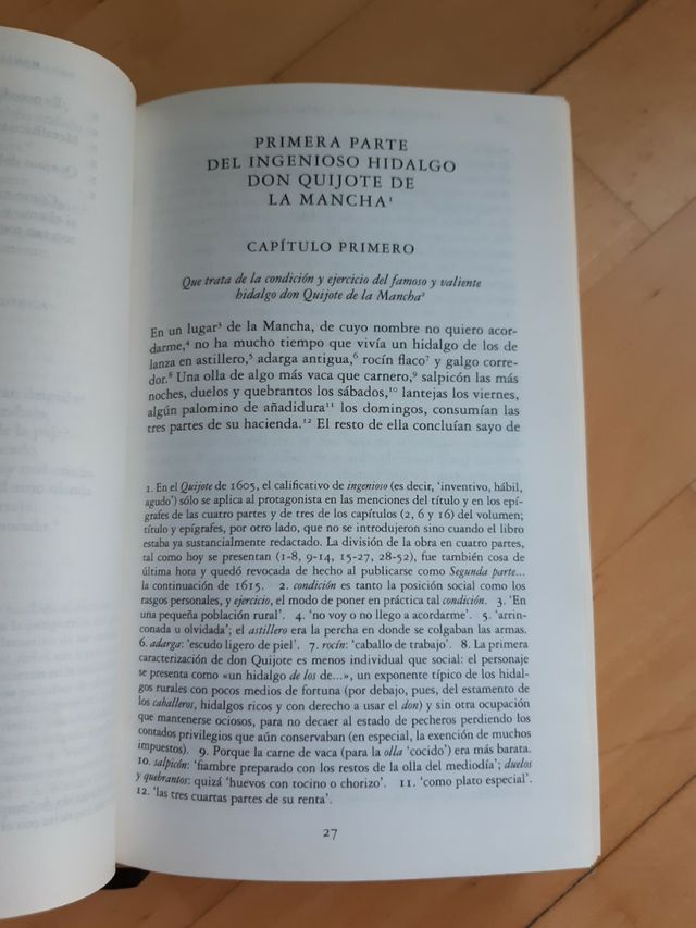 Libro " Don Quijote" de Miguel de Cervantes