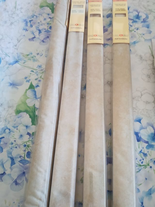 4 cortinas estores con varillas sin estrenar