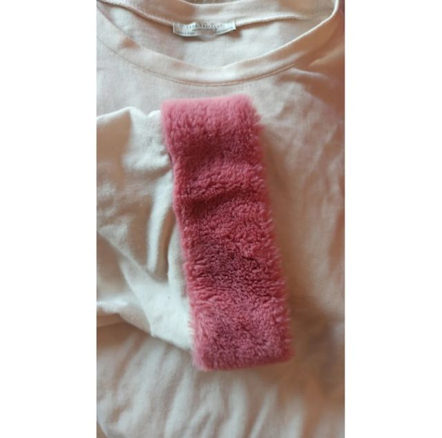 Jersey crudo con mangas pelo rosa Zara