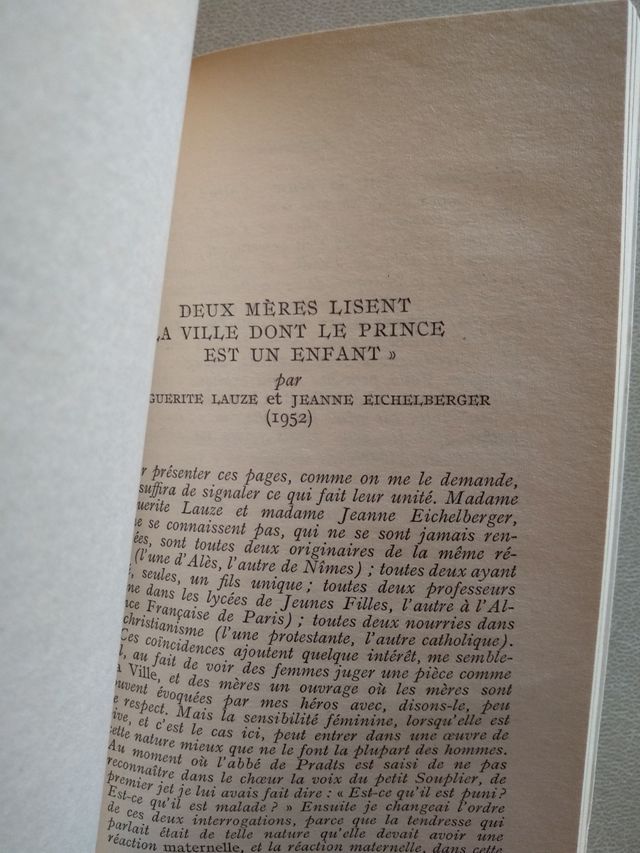 LA VILLE DONT LE PRINCE EST UN ENFANT (Montherlant