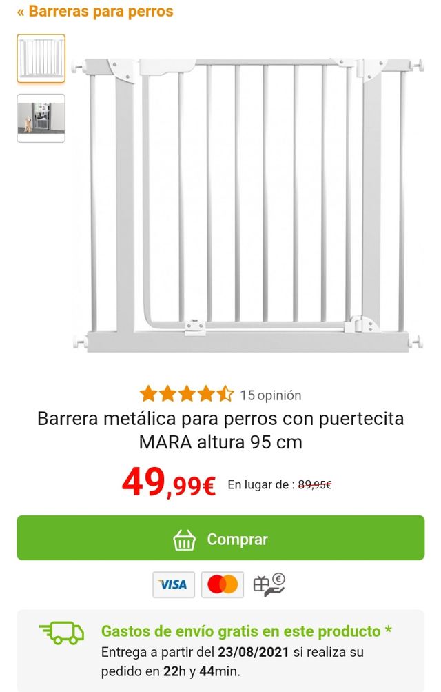 Barrera para mascotas