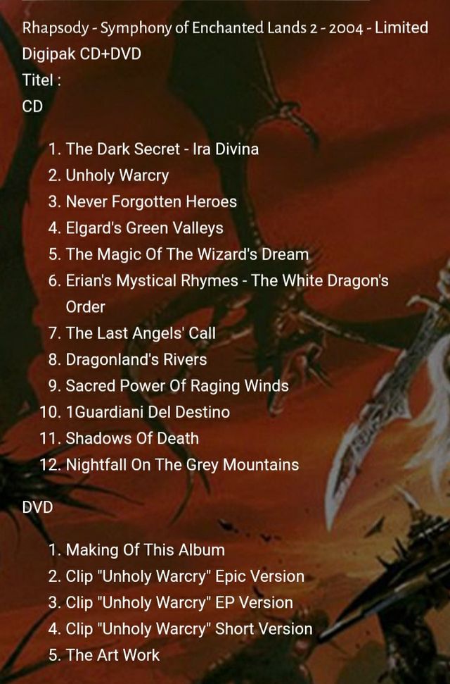 CD+DVD - Rhapsody  Symphony Of Enchanted Lands II