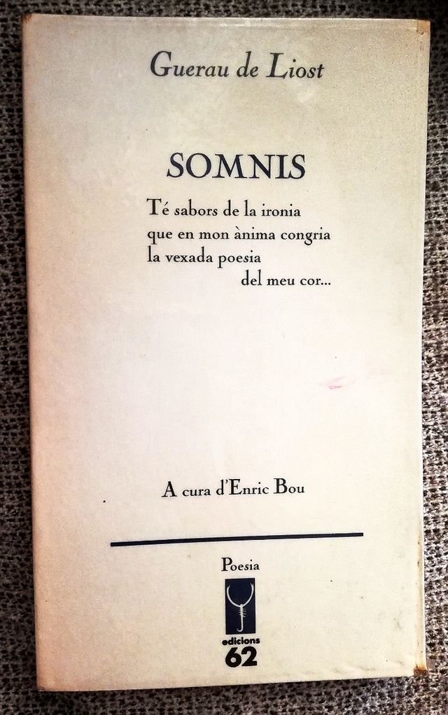 Libro Somnis, de Guerau de Liost