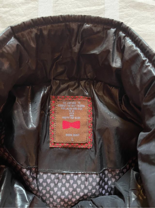 Abrigo Green Coast S negro acolchado