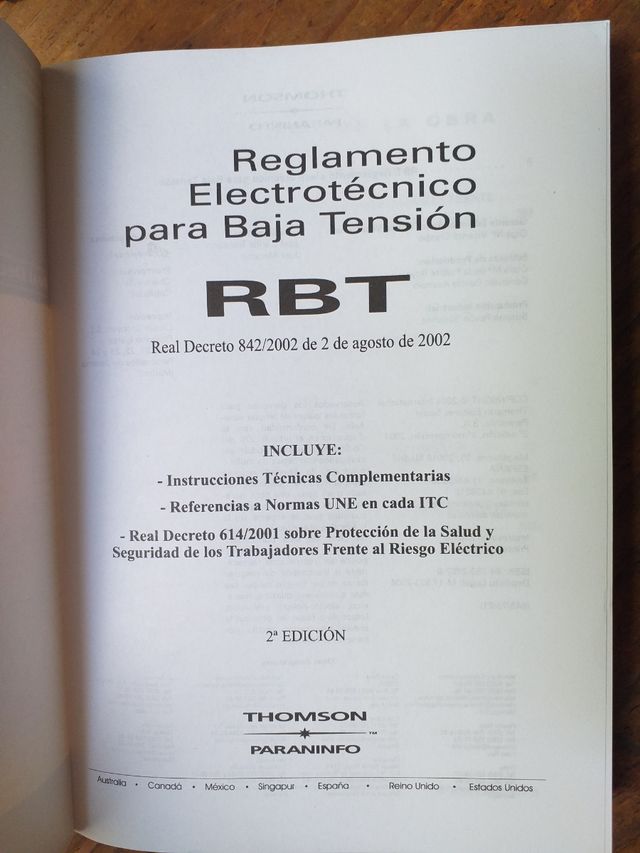Reglamento electrotecnico para baja tensión