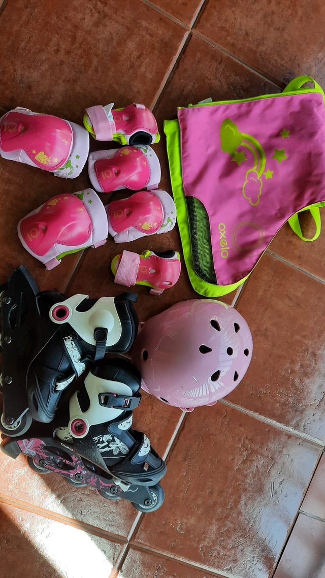 patines en línea talla 32-34, con complementos