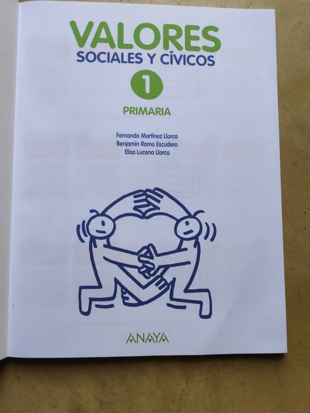 Libro valores sociales y cívicos. 1primaria.