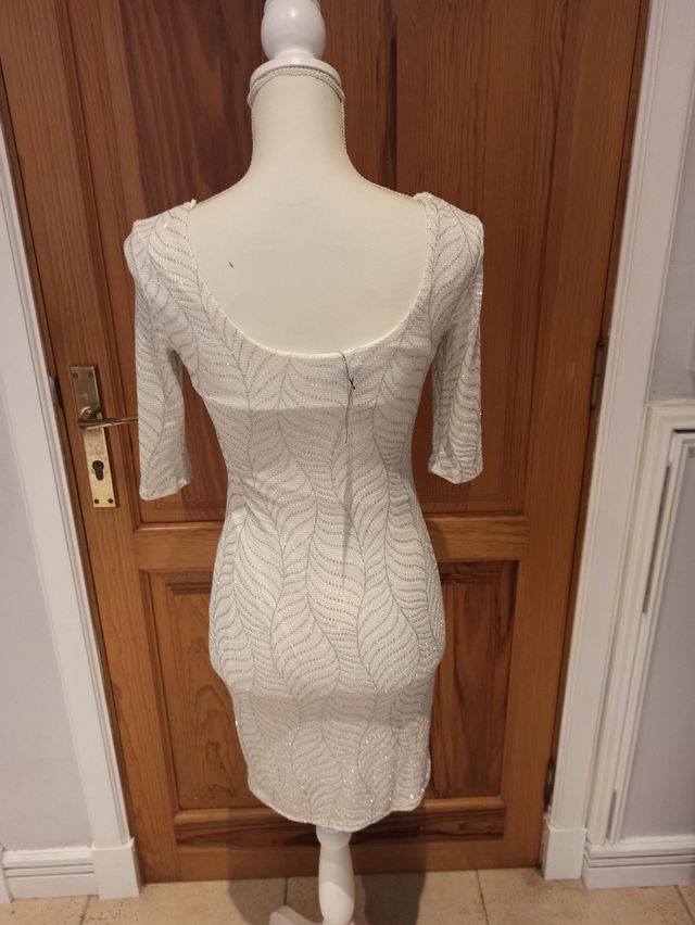 Vestido mini blanco glitter Atmosphere