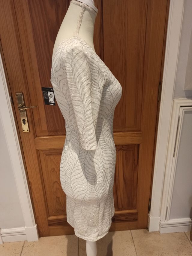 Vestido mini blanco glitter Atmosphere
