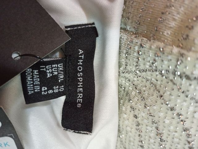 Vestido mini blanco glitter Atmosphere