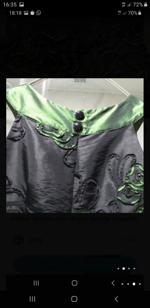 VESTIDO NEGRO Y VERDE