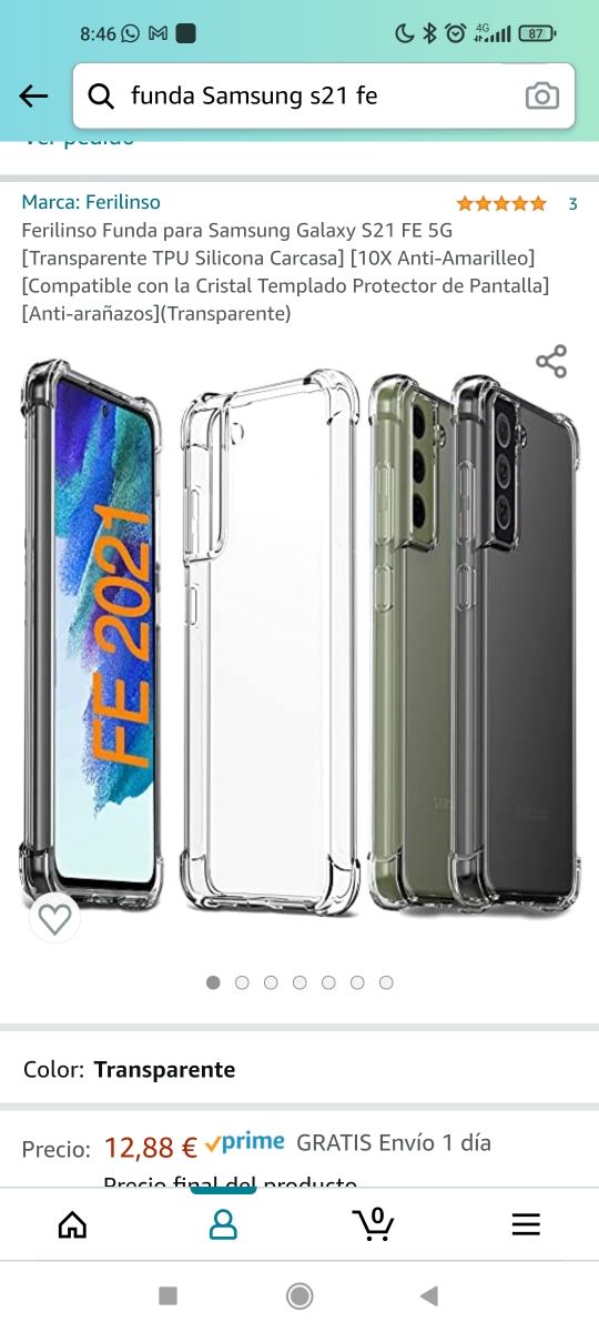 Ferilinso Funda para Samsung Galaxy S21 FE 5G [Tra