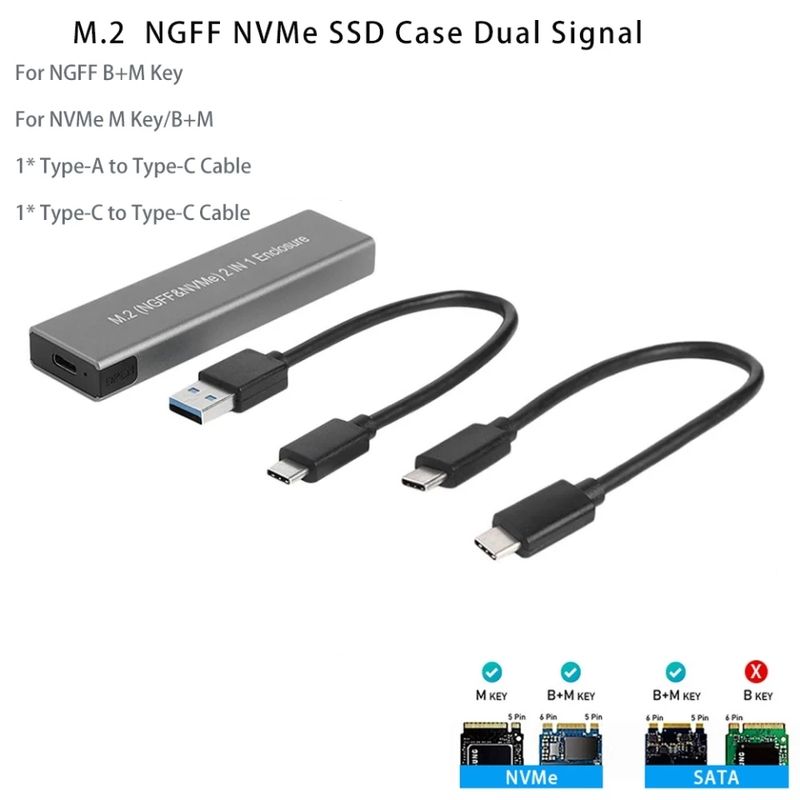 Lector M.2 NVME compatible con todos los tipos