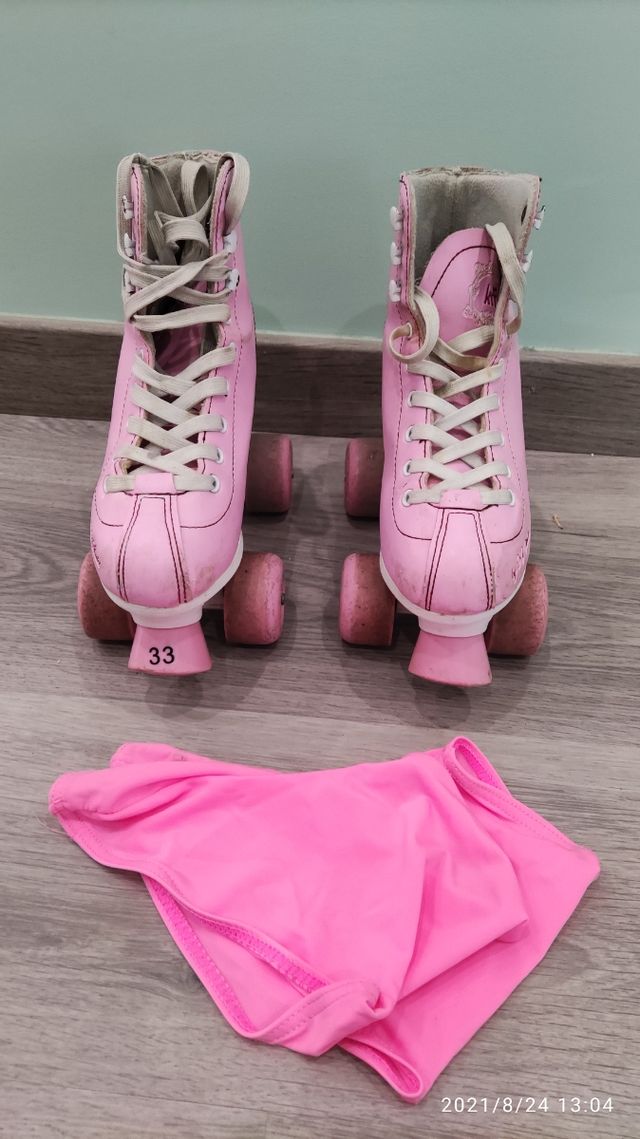 Patines 4 ruedas niña con protecciones