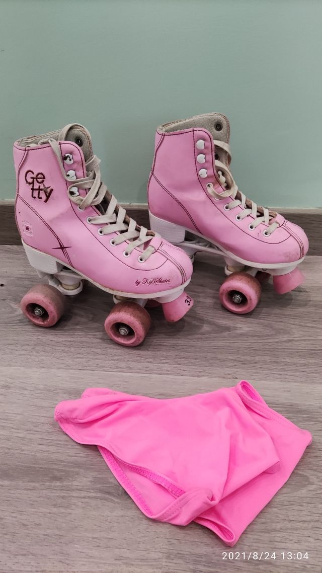 Patines 4 ruedas niña con protecciones