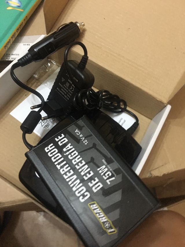 Dvd coche por usb más convertidor energía 12v