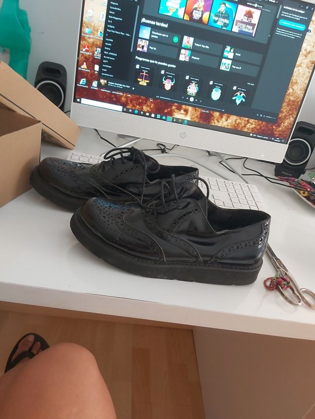 oxford negros zapatos