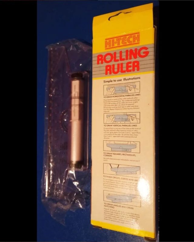 Hi-Tech Rolling Ruler 30 y 22 cm. Años 80.