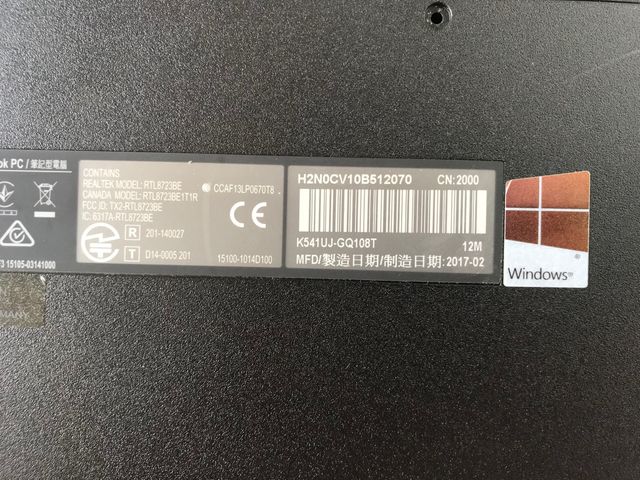 Despiece ASUS K541UJ-GQ108T