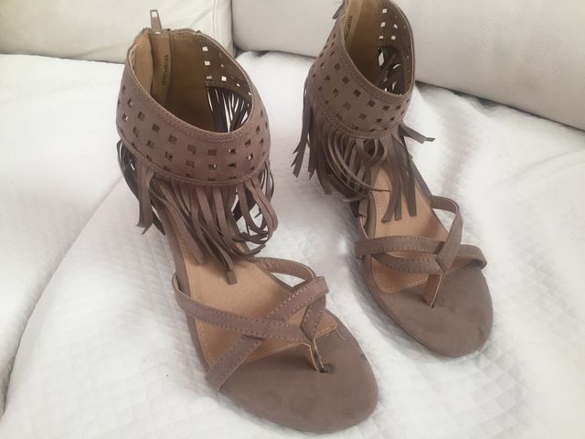Sandalias cuña mustang piel camel talla 38