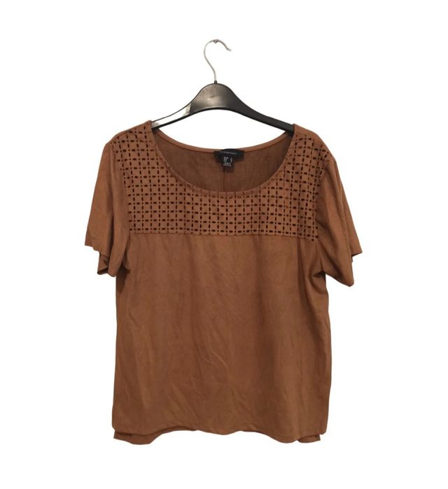 Camiseta marrón efecto ante