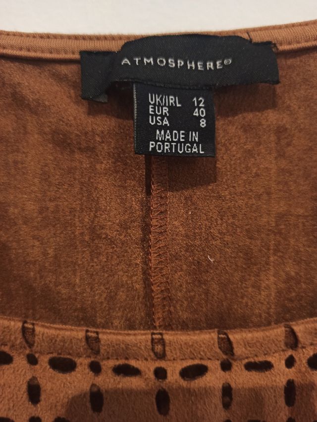 Camiseta marrón efecto ante