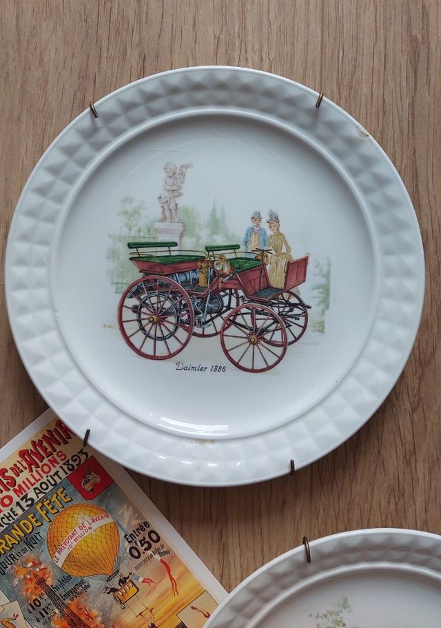 2 Platitos antiguos Pontesa coches vintage