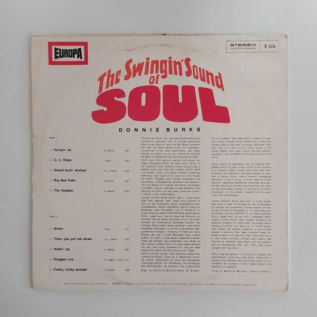 Donnie Burks - The Swinging Sound of Soul LP