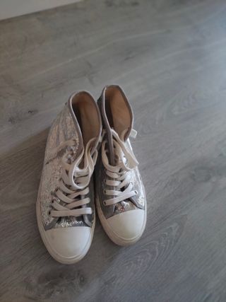 converse plateadas con brillo