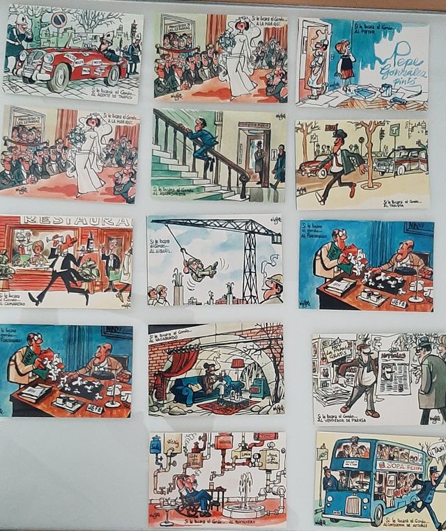 Coleção de 12 postais Mingote