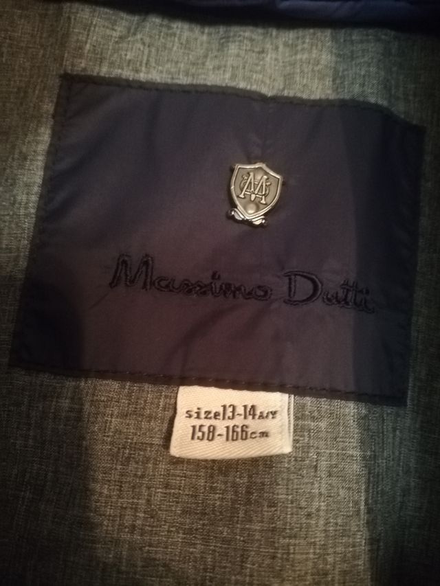 Abrigo plumón Azul Massimo Dutti talla S/M adulto