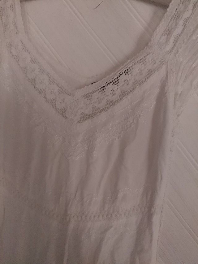 Vestido crochet blanco.