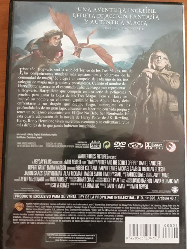 Harry Potter y el cáliz de fuego.