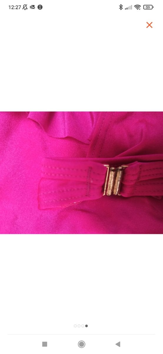 Bikini fucsia con volantes ASOS Swim