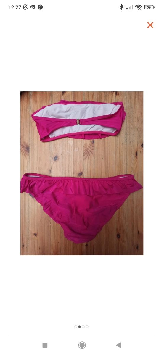 Bikini fucsia con volantes ASOS Swim