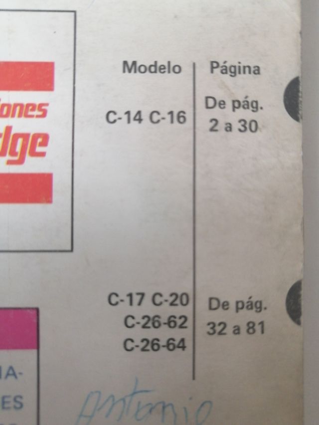 manual de despiece Camión Dodge