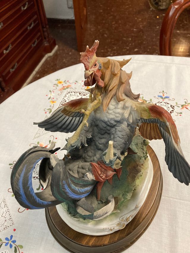 Juego gallos de porcelana