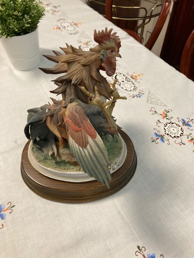 Juego gallos de porcelana