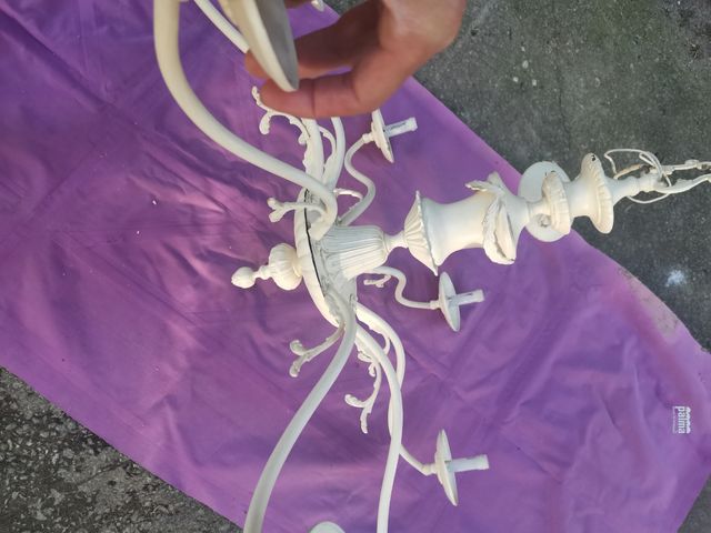 Lampara de forja blanco roto