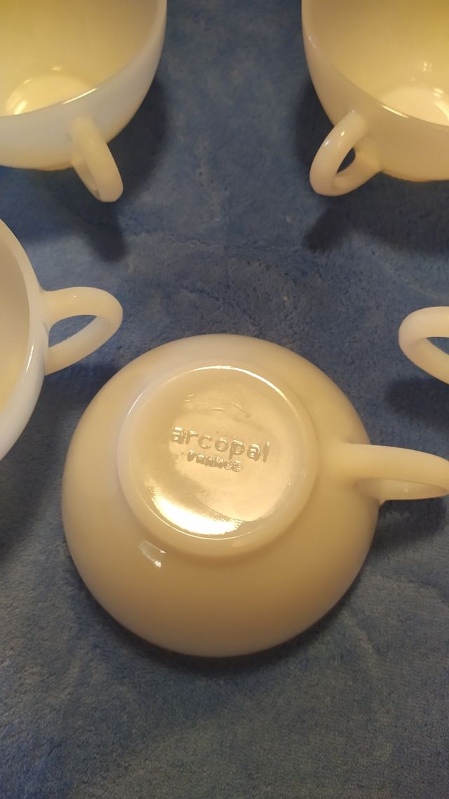 5 tazones  grandes blancos colección Arcopal