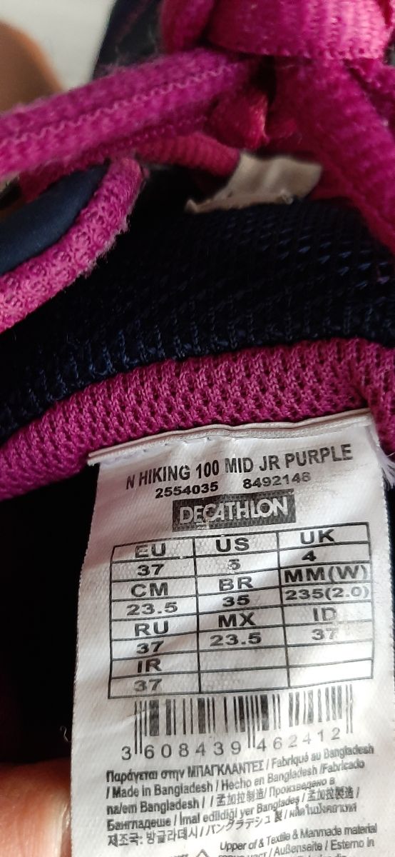 botas niño y niña de montaña n.37 Decthalon