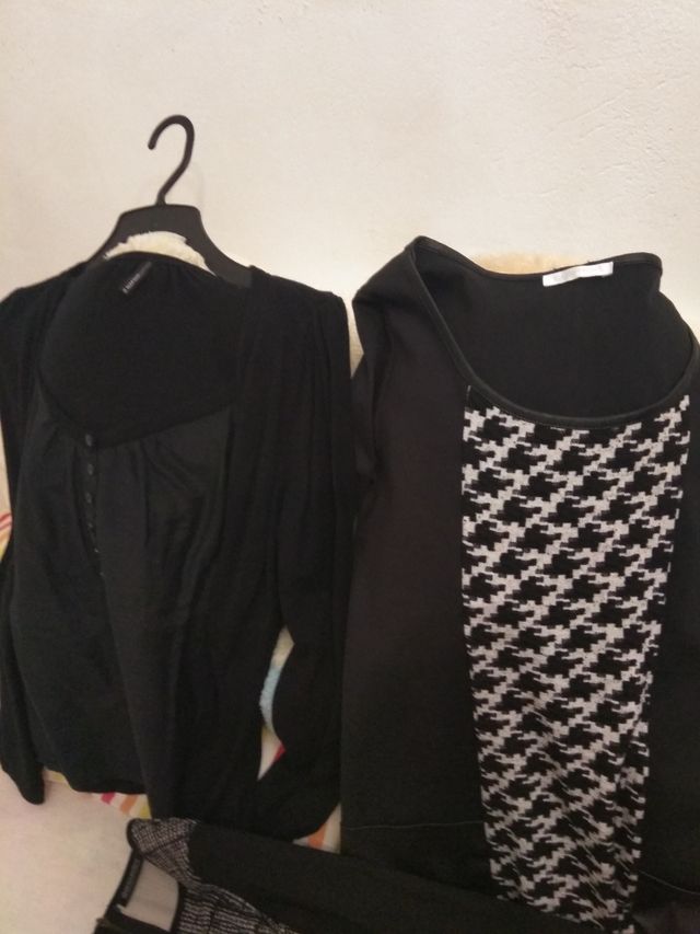 LOTE MUJER NEGRO Y GRIS TALLA  ( S Y M  )