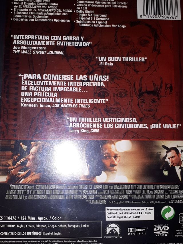 DVD EL PASAJERO DEL MIEDO