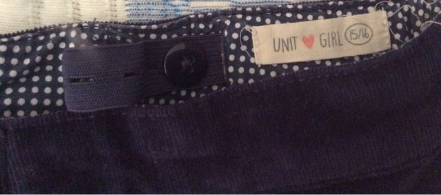 Falda azul pana fina talla 15-16 Unit girl
