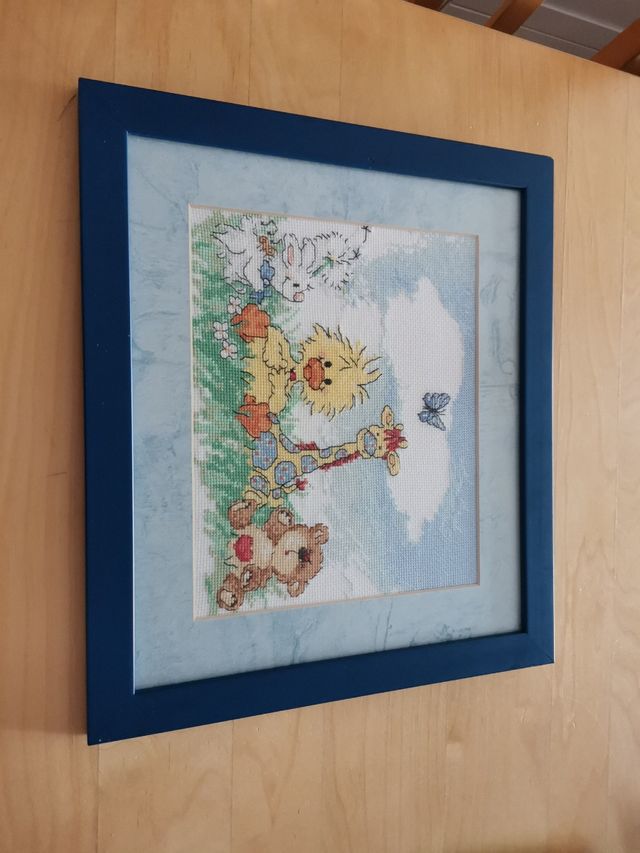 Cuadro punto de cruz infantil 