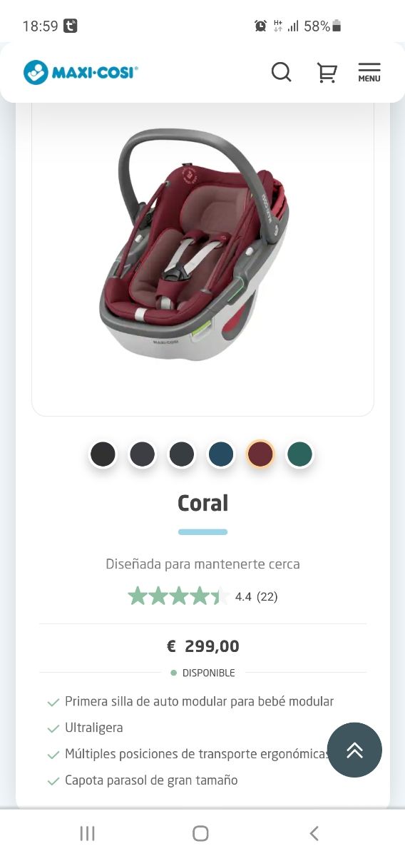 SEDIA MAXI COSI CORAL