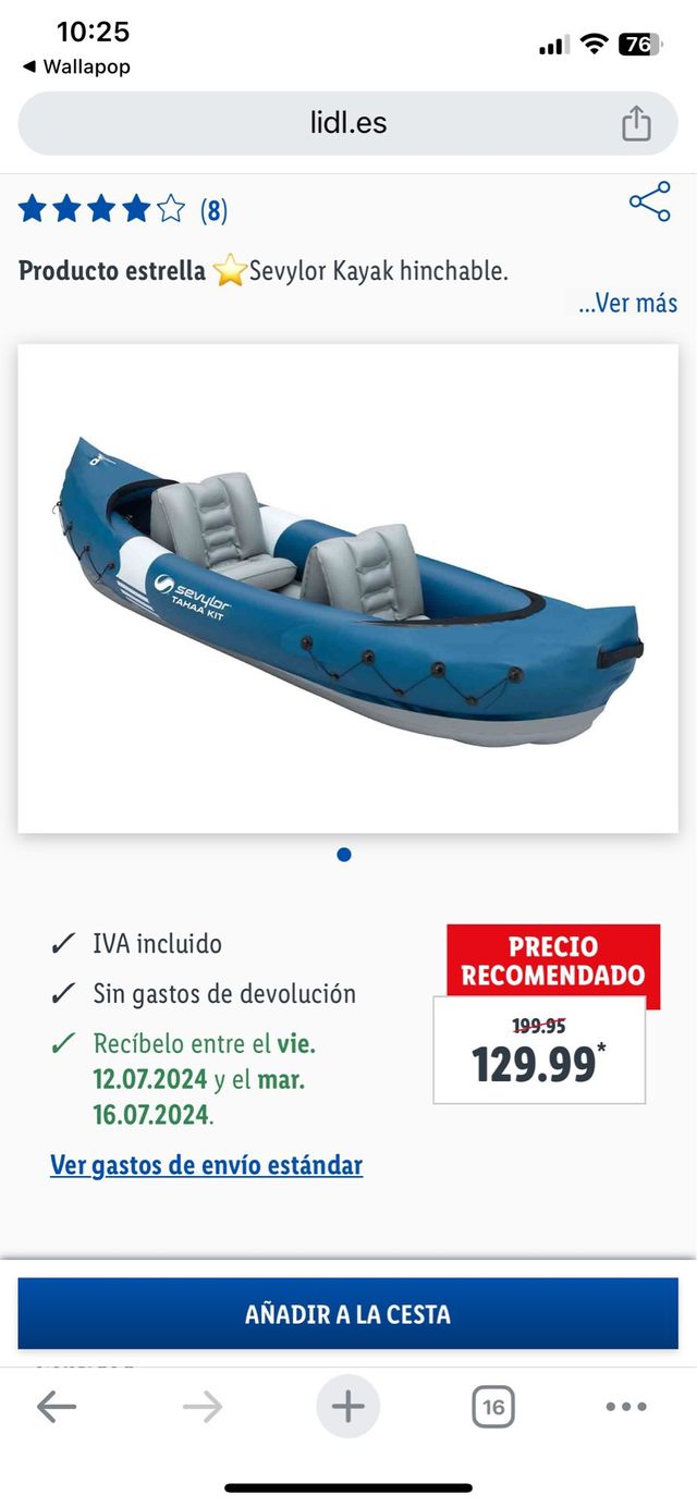 Kayak hinchable sevylor
